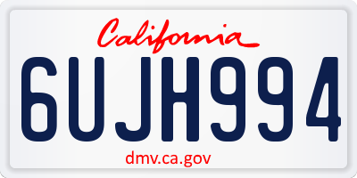 CA license plate 6UJH994