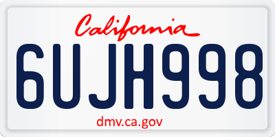 CA license plate 6UJH998