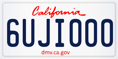 CA license plate 6UJI000
