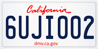 CA license plate 6UJI002