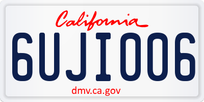 CA license plate 6UJI006