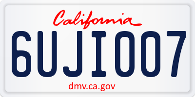 CA license plate 6UJI007