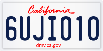 CA license plate 6UJI010