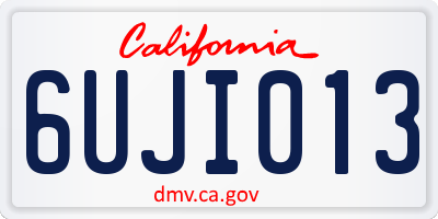 CA license plate 6UJI013