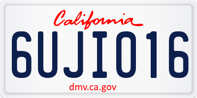 CA license plate 6UJI016