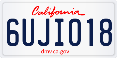 CA license plate 6UJI018
