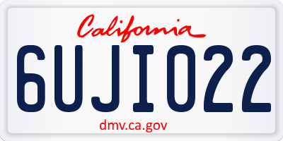 CA license plate 6UJI022