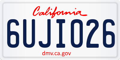 CA license plate 6UJI026