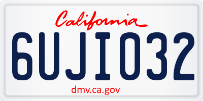 CA license plate 6UJI032