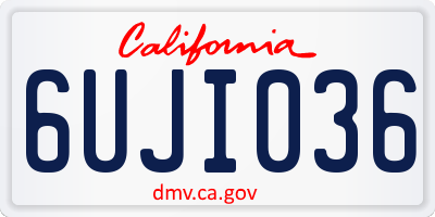 CA license plate 6UJI036