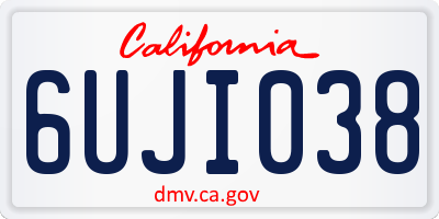 CA license plate 6UJI038