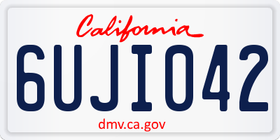 CA license plate 6UJI042