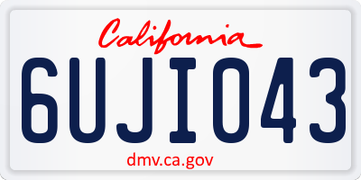 CA license plate 6UJI043