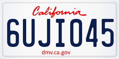CA license plate 6UJI045
