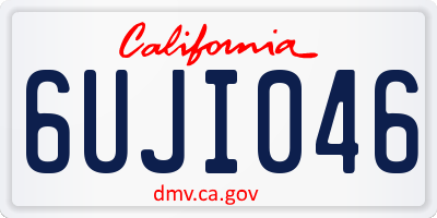 CA license plate 6UJI046
