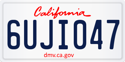 CA license plate 6UJI047