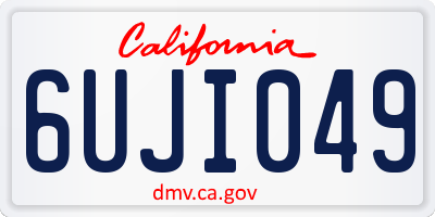 CA license plate 6UJI049