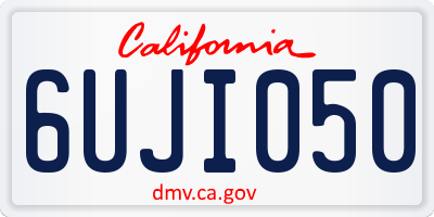 CA license plate 6UJI050