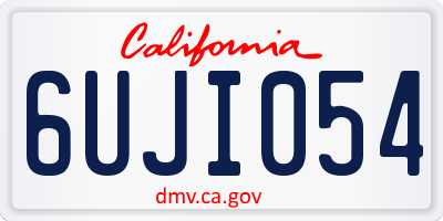 CA license plate 6UJI054