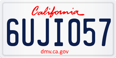 CA license plate 6UJI057
