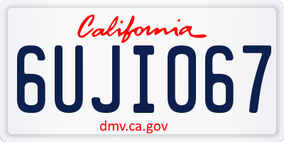 CA license plate 6UJI067