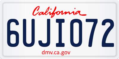 CA license plate 6UJI072