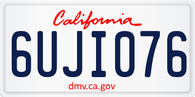 CA license plate 6UJI076