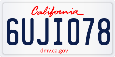 CA license plate 6UJI078