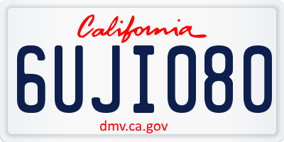 CA license plate 6UJI080