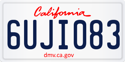 CA license plate 6UJI083