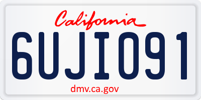 CA license plate 6UJI091