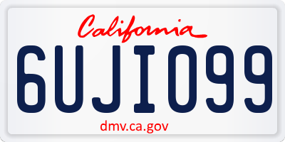 CA license plate 6UJI099