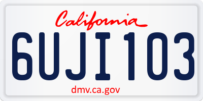 CA license plate 6UJI103