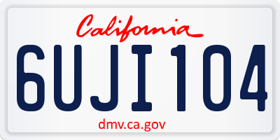 CA license plate 6UJI104