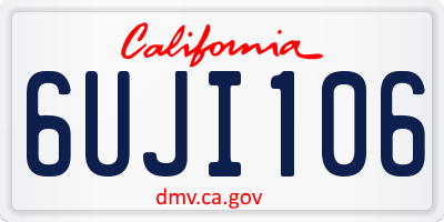 CA license plate 6UJI106