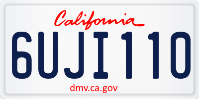 CA license plate 6UJI110