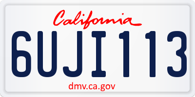CA license plate 6UJI113