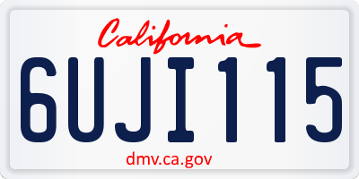CA license plate 6UJI115