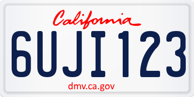 CA license plate 6UJI123