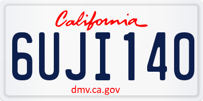 CA license plate 6UJI140