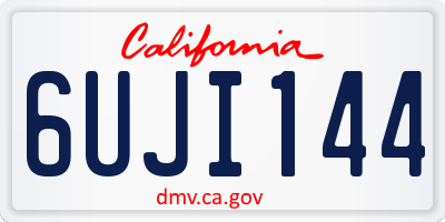 CA license plate 6UJI144