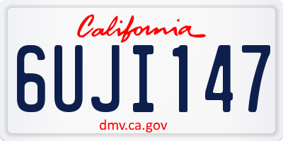 CA license plate 6UJI147