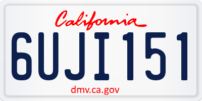 CA license plate 6UJI151