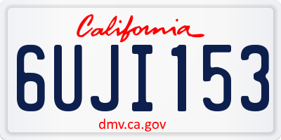 CA license plate 6UJI153