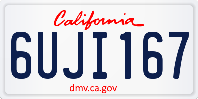 CA license plate 6UJI167