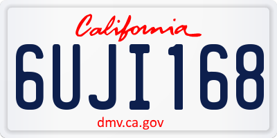 CA license plate 6UJI168