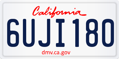 CA license plate 6UJI180