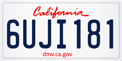 CA license plate 6UJI181