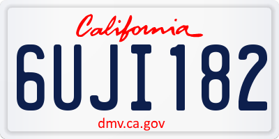 CA license plate 6UJI182