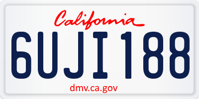 CA license plate 6UJI188
